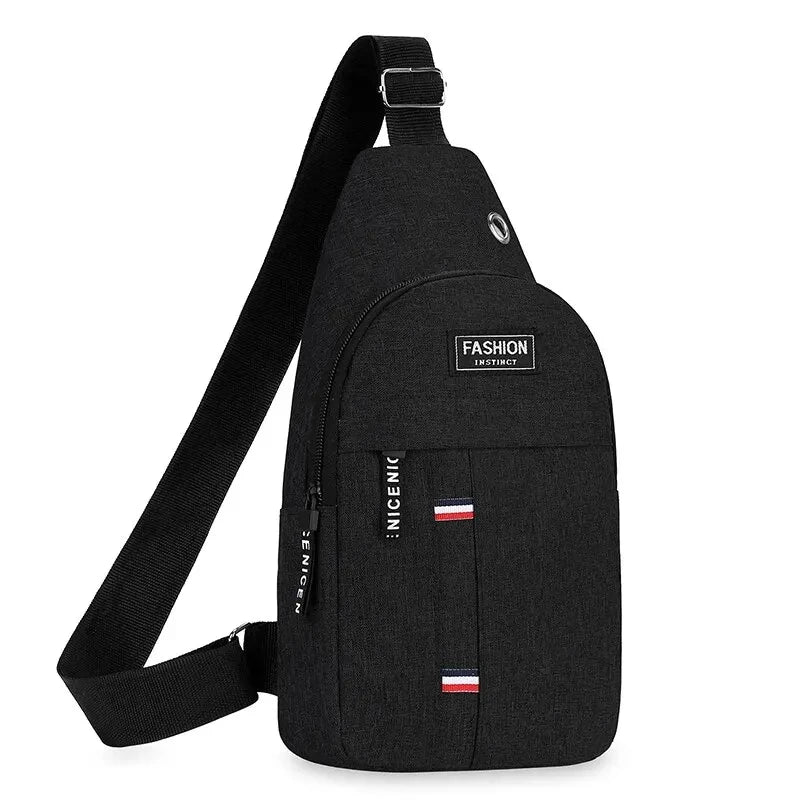 Men's Small Canvas Crossbody Chest Bag, Multifunctional Sling Bag For Outdoor Sports Travel Hiking Camping