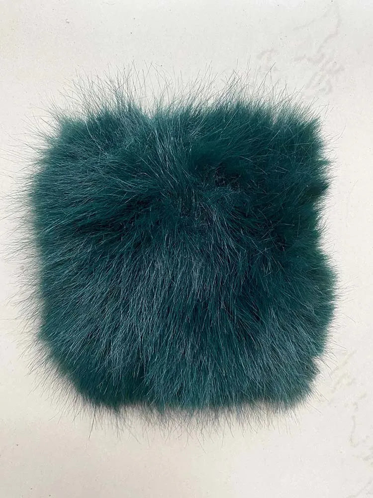 Luxury Faux Fox Fur Coat Slim Long Pink Red Blue Faux Fur Jacket Women