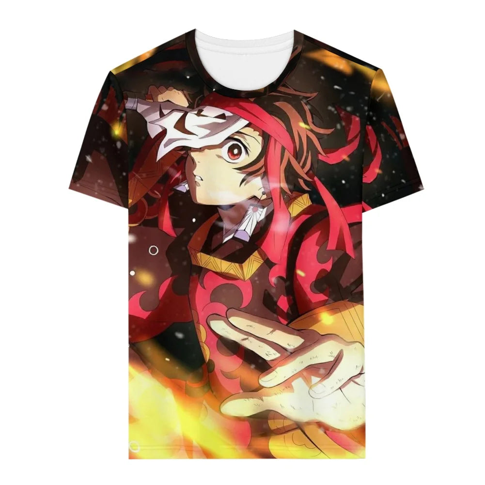 T Shirts Kids Anime Shirt O Neck Graphic Boys Summer Clothing Costume Male Clot