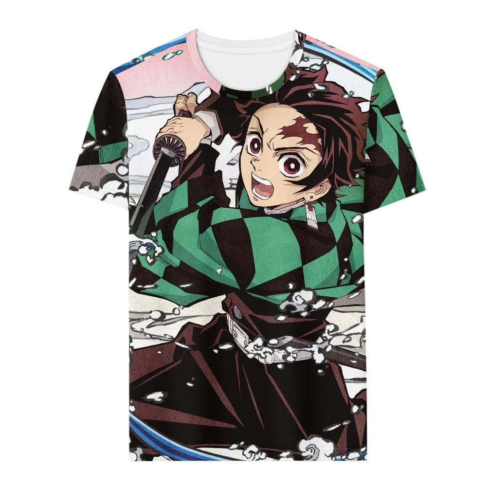 T Shirts Kids Anime Shirt O Neck Graphic Boys Summer Clothing Costume Male Clot