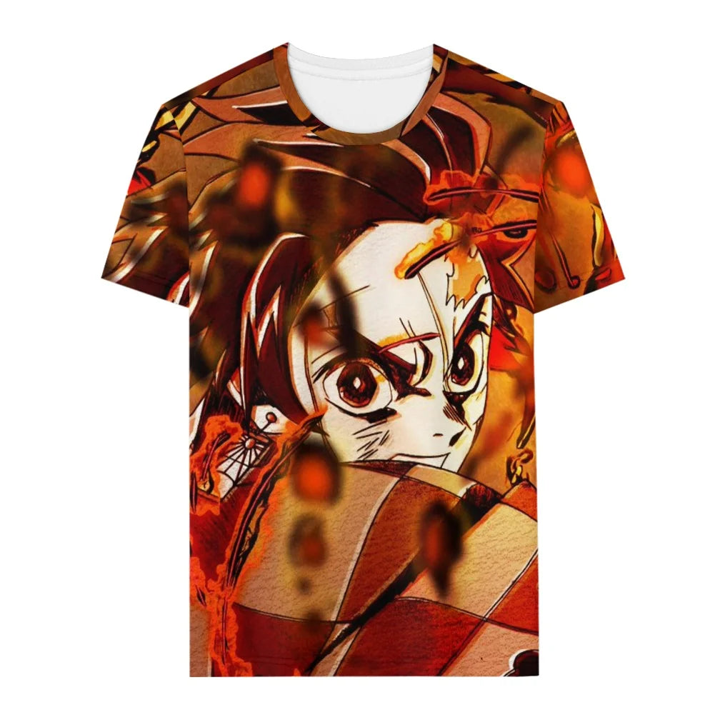 T Shirts Kids Anime Shirt O Neck Graphic Boys Summer Clothing Costume Male Clot