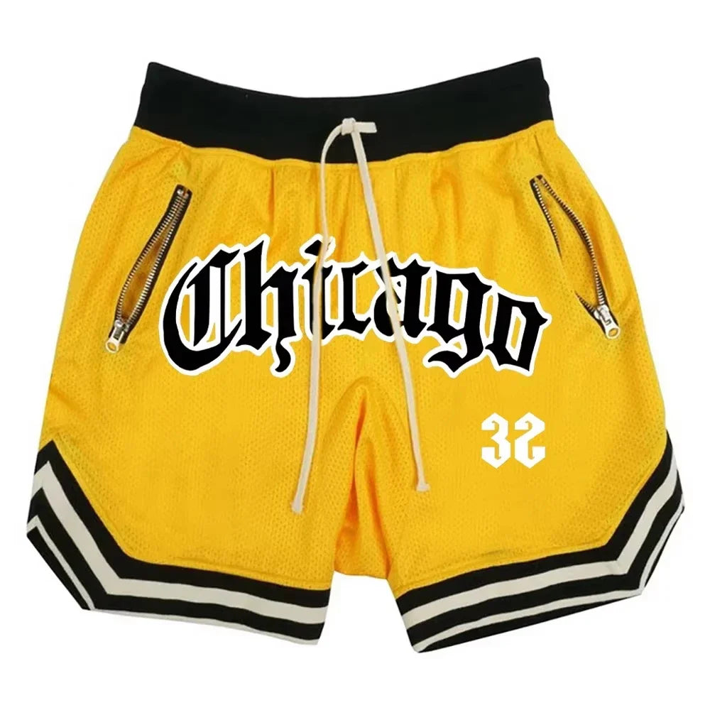 Chicago Basketball Shorts Men's Casual Sports Shorts Breathable