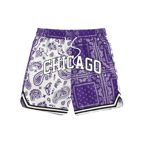 2025 Summer Hot Chicago and Paisley Pattern Basketball Pants Jersey