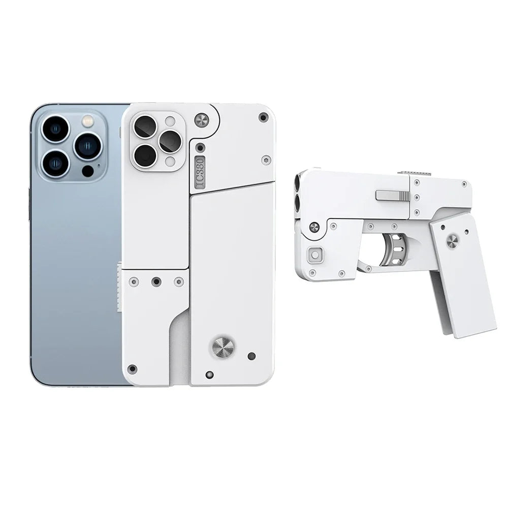 IC380 Foldable Phone Case Shape Pistol Creative Toy Bullet Gun With Bullet Adult Children Cute Case Model Phone Accessories Gift