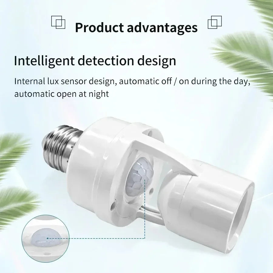 Surface-mounted Infrared Human Body Sensor Switch Lamp Holder Corridor E27 Screw lLamp Holder Auto On/Off Motion Light Socket