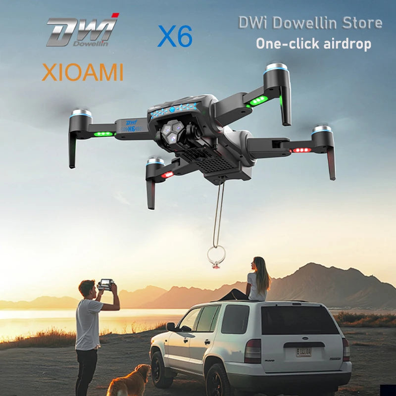 DWi NEW X6 fixed-high general airdrop dual-photometer electric-controlled barrier-avoiding drone large-screen RC drone toy gifts