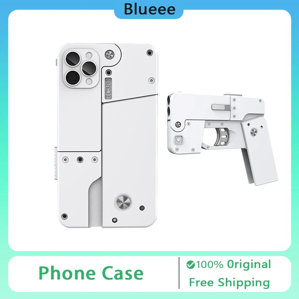 IC380 Foldable Phone Case Shape Pistol Creative Toy Bullet Gun With Bullet Adult Children Cute Case Model Phone Accessories Gift