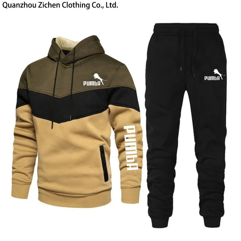 Hoodie+pants Pieces Casual Tracksuit Male Sportswear Brand Clothing Sweat Suit