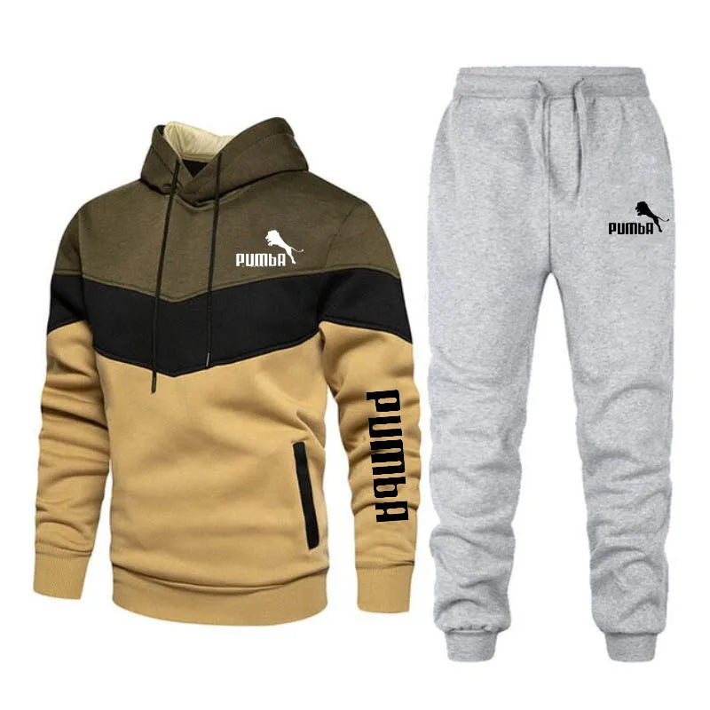 Hoodie+pants Pieces Casual Tracksuit Male Sportswear Brand Clothing Sweat Suit