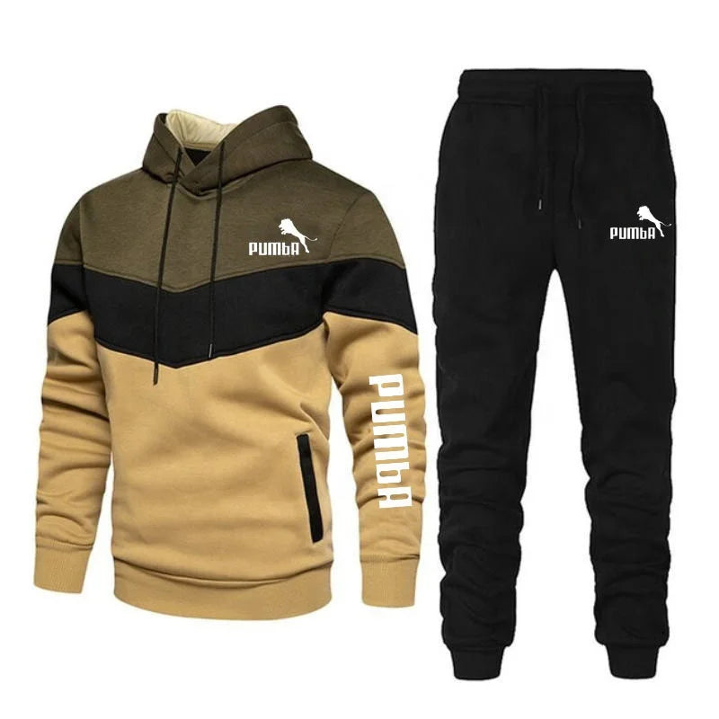 Hoodie+pants Pieces Casual Tracksuit Male Sportswear Brand Clothing Sweat Suit