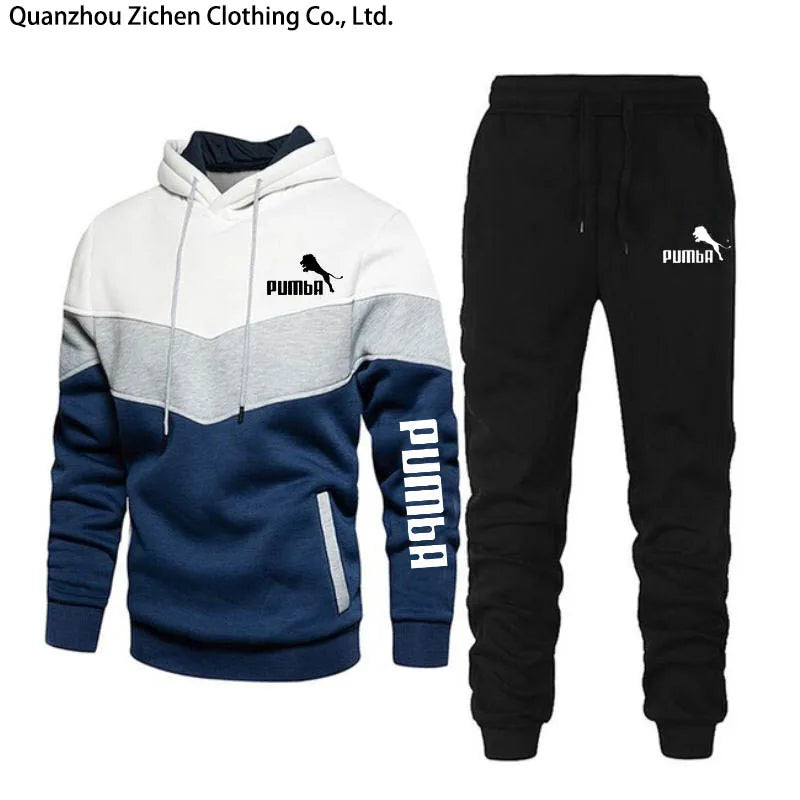 Hoodie+pants Pieces Casual Tracksuit Male Sportswear Brand Clothing Sweat Suit