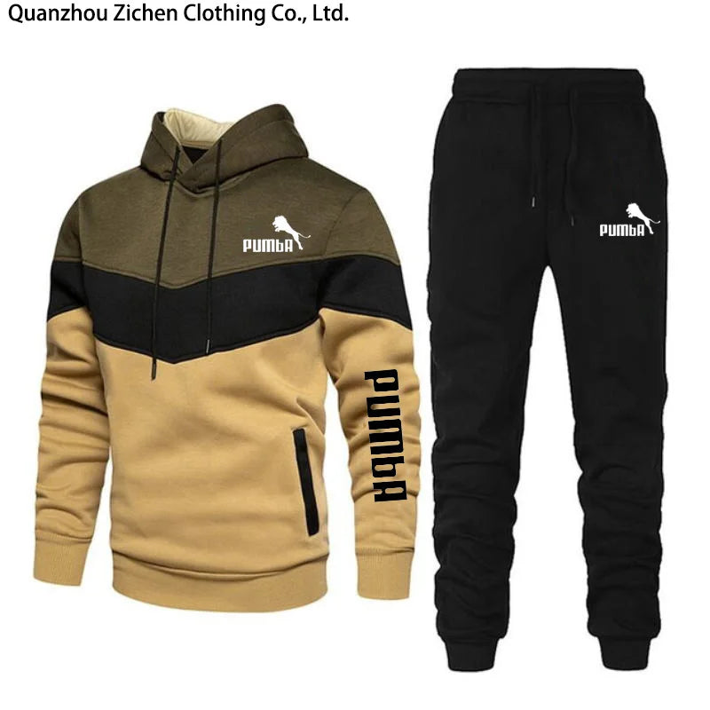 Hoodie+pants Pieces Casual Tracksuit Male Sportswear Brand Clothing Sweat Suit