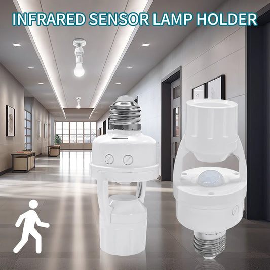 Surface-mounted Infrared Human Body Sensor Switch Lamp Holder Corridor E27 Screw lLamp Holder Auto On/Off Motion Light Socket