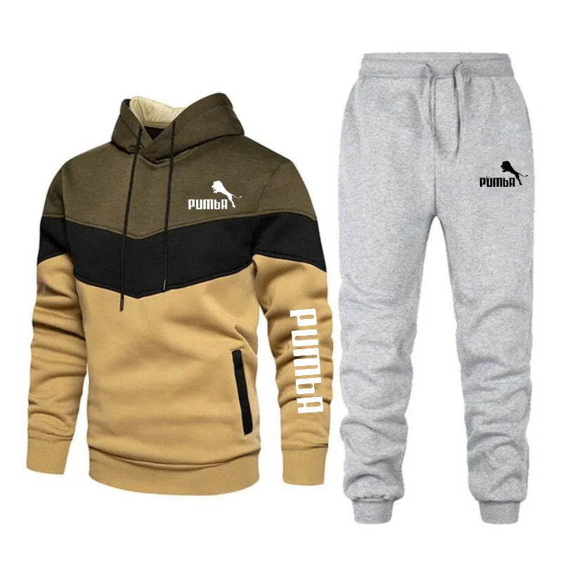 Hoodie+pants Pieces Casual Tracksuit Male Sportswear Brand Clothing Sweat Suit